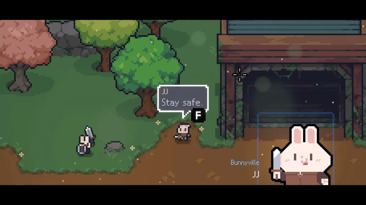 Bunnyville village hub in Sephiria with NPC dialogue